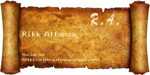 Rikk Alfonza névjegykártya